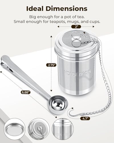 HOUSE AGAIN Large Tea Infuser with Scoop, 304 Stainless Steel Tea