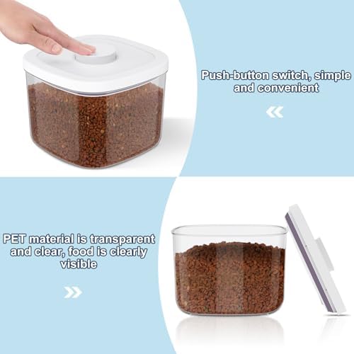 LEAWALK 5-8Lbs/5.28Qt/5L Airtight Dog Cat Food Storage Container and