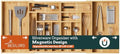 Silverware Organizer Large, Magnetic Connected Expandable 13 Slots Silverware Drawer Organizer From 21 to 37.4 Inches, Adjustable Flatware and Cutlery Holder, Bamboo Utensil Tray for Kitchen Natural