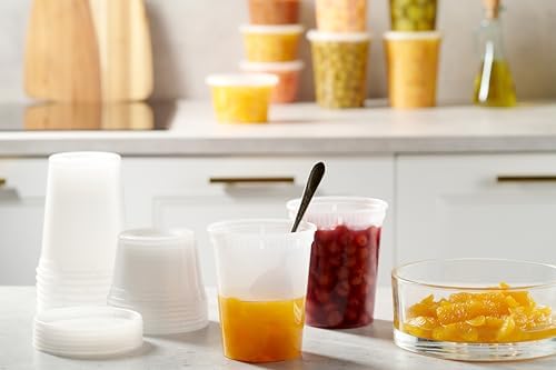 48 Clear Plastic Deli Containers with Lids, 16 oz 32 oz Combo Pack 24