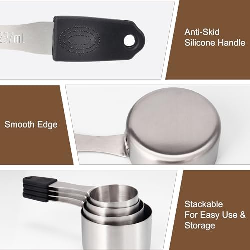 Magnetic Measuring cups and spoons Set, 5 Stainless Steel Magnetic