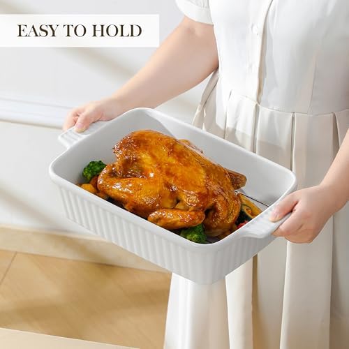 MALACASA 4.4 QT Baking Dishes with Rack,Casserole Dishes for