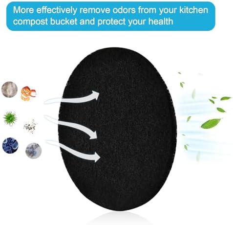 10Pcs 6.5 Inch Charcoal Filters for Kitchen Compost Bin