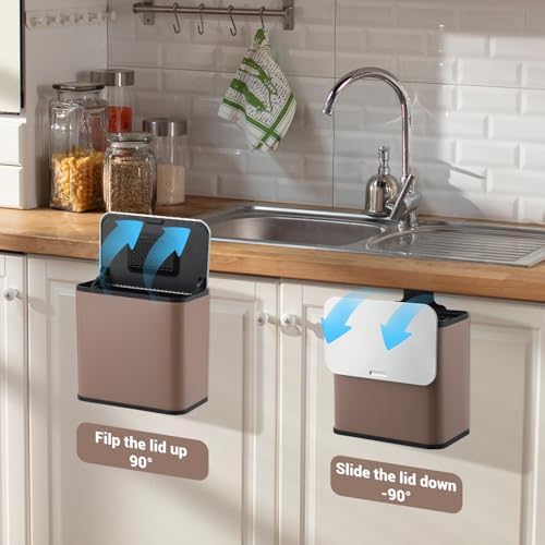 1.3 Gallon Hanging Trash Can with Lid
