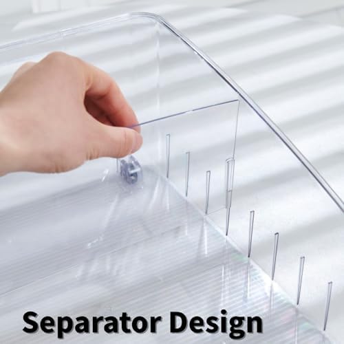 3 Pcs Refrigerator Drawer Organizer,Fridge Organizer Bins on Wheels