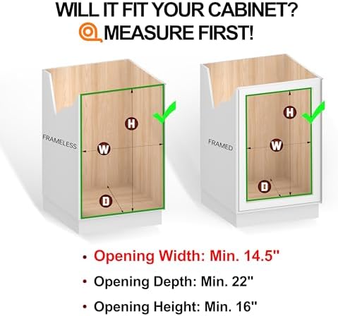 JOWBOOW 2-Tier Cabinet Pull Out Shelves, 14" W x 22" D, Chrome
