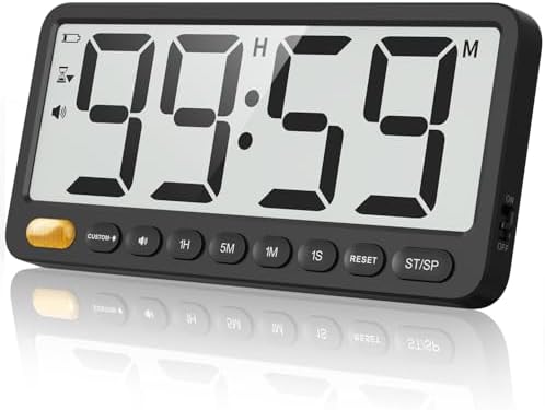 7.6'' Large Digital Kitchen Timer - 99H Countdown and Visual Light