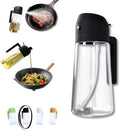 2-in-1 Oil Dispenser and Sprayer, 16oz/470ml Glass Bottle