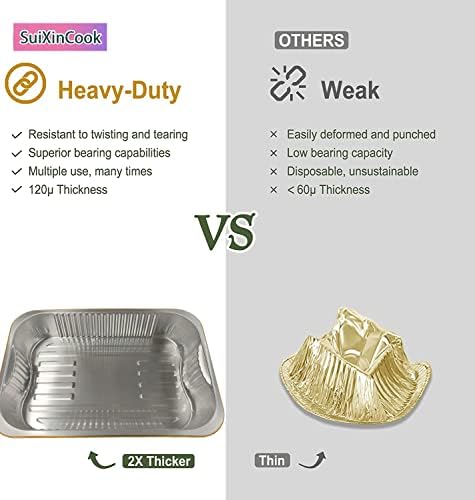 Gold Aluminum Foil Baking Pans 9"×13" with Lids