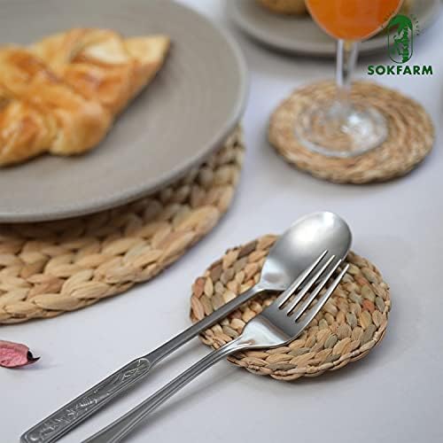 10pcs Water Hyacinth Absorbent Coasters for Drinks, Woven Coasters for