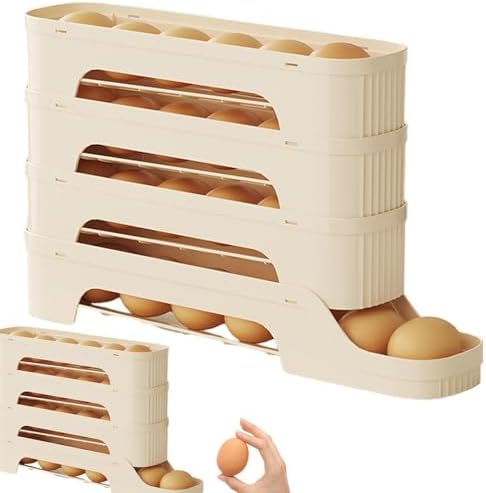 Fridge Egg Holder Multi Tier Rolling Egg Dispenser Fridge Storage Rack