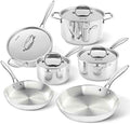 Duxtop Tri-Ply Stainless Steel Induction Cookware, 10PC Pots and Pans Set