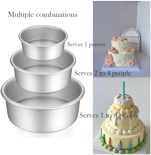 Toshimitsu Round Cake Pan Set, 3 Piece Removable Bottom Sitting Round
