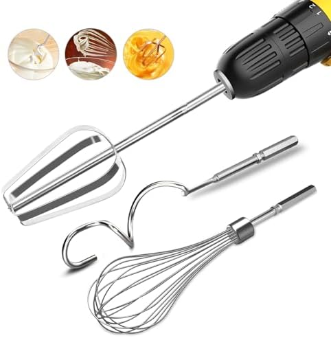 homicozy 3-Piece Stainless Steel Hand Mixer Attachment Set - Whisk