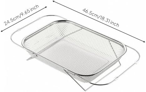 Expandable Mesh Basket with Frame Expandable over-the-Sink Strainer