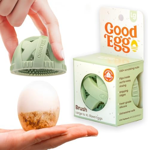 GoodEgg Silicone Egg Brush for Large to XL Eggs, Green