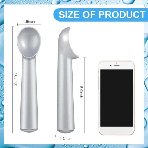 Suclain 3 Pack Ice Cream Scoops 7 Inch Aluminum Scoop Set, Silver