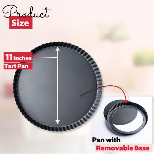 Tart Pan 4 In 8 Pack, 11 In 1 Pack Removable bottom- Carbon Steel
