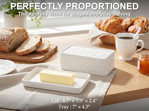 Two-in-One Butter Dish with Lid, Large Storage Keeper/Holder for