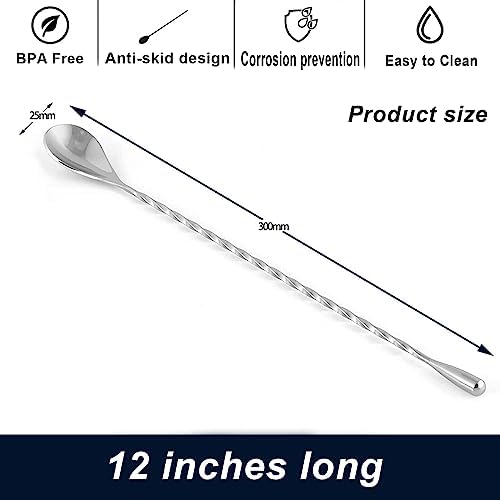 Measuring Jigger & Mixing Spoon Set, Cocktail Jigger for