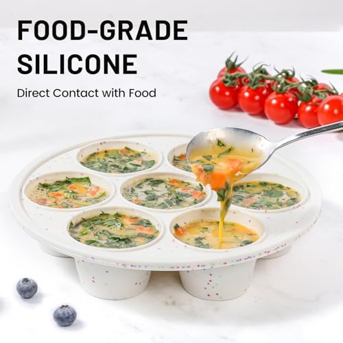 Vinino Silicone Air Fryer Muffin Pan with Reinforced Frame, Egg Bite