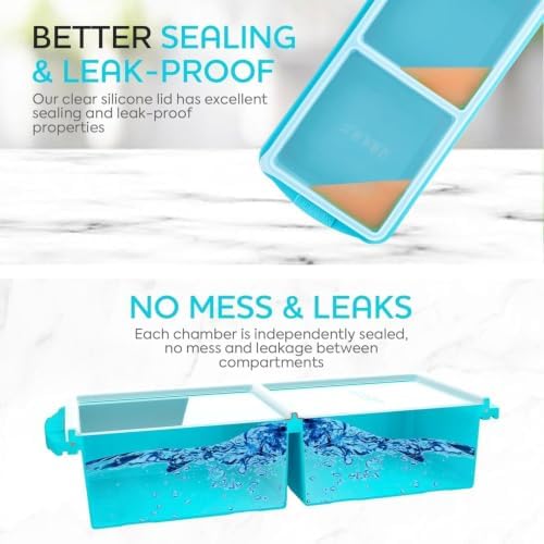 2 Cup Silicone Freezer Tray With Lid - Soup Freezer Container molds