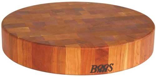 John Boos Round Cherry Cutting Board, 18" x 18" x 3"
