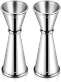 2 Pcs 304 Stainless Steel Double Jigger, 2 oz 1 oz