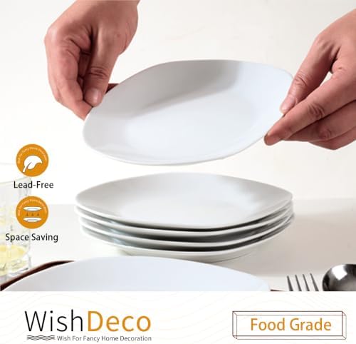 WishDeco Ceramic Appetizer Plates Set of 6, Small Dessert Plates