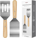 2PCS Stainless Steel Spatula, Wooden Handle