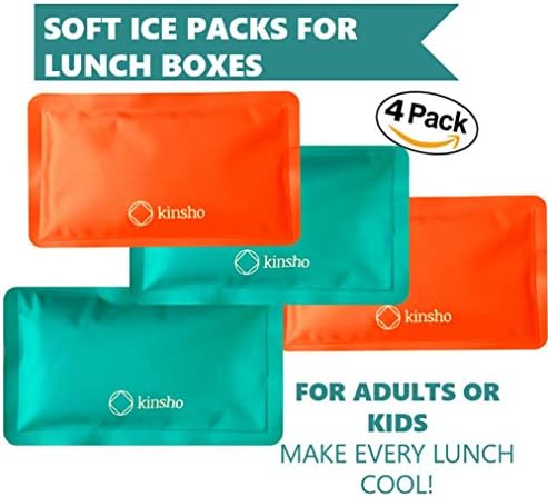 kinsho 4 Pack Ice Packs for Kids Lunch Boxes