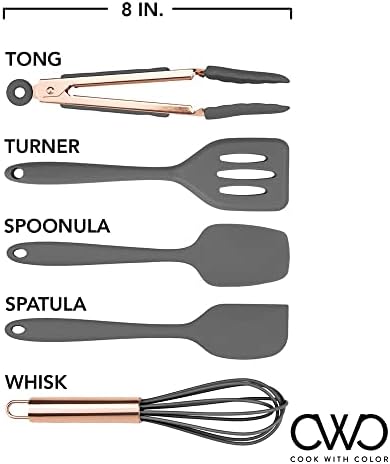 COOK WITH COLOR Mini Silicone Utensil Set, Gray