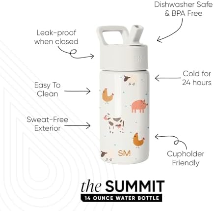 Simple Modern Kids Water Bottle & Toddler Cup | 14oz | Farm Animals