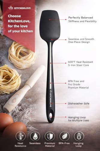 KITCHENLOVE 5 Piece Silicone Spatula Set, 600°F