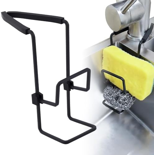 Sink Sponge Holder for Kitchen Faucet, Black