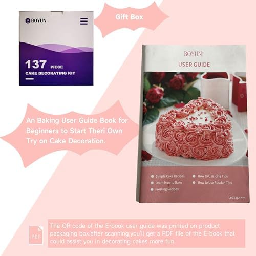 Boyun 138 Cake Decorating Kit, Baking Supplies Tools for Beginners &