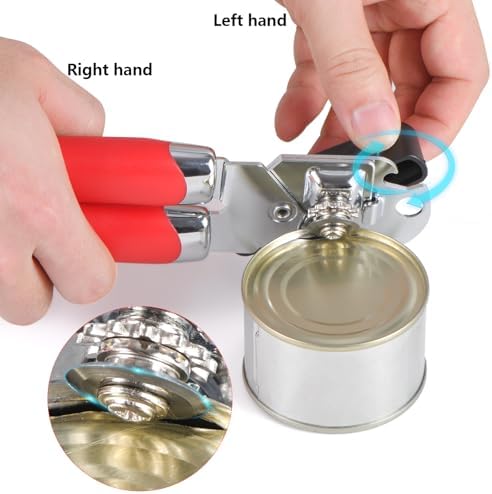 Left Handed Can Opener and Bottle Openers, Lefty Tools (Red)