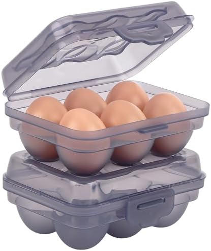 2 Pack Egg Storage Boxes for Refrigerator, Camping and Travel