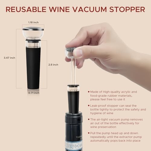Wine Bottle Opener Gift Set, Zinc Alloy Wing Corkscrew with Vacuum