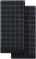 Homaxy 100% Cotton Terry Kitchen Towels, 2 Pack, Black