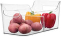 iDesign Divided Fridge Organizer Bin with Handles, Clear