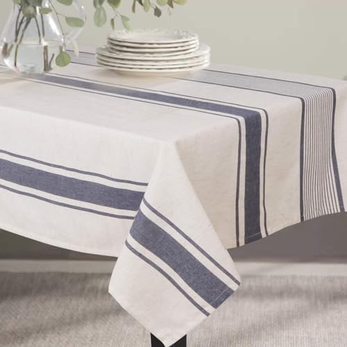 ColorBird Rectangle Cotton Linen Tablecloth Striped Dust-Proof