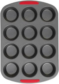 GoodCook MegaGrip 12-Cup Muffin Pan with Silicone Grip Handles Perfect