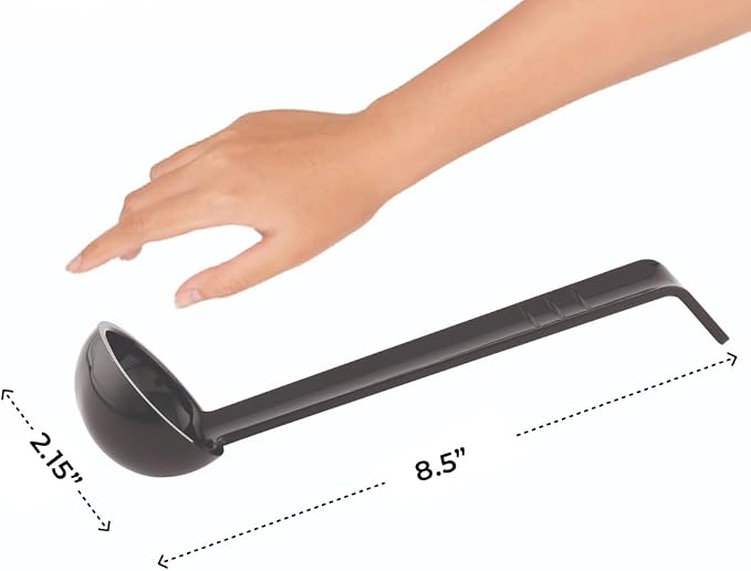 Restaurantware 1 Ounce Serving Ladle 1 Hook Handle Portion Ladle - Image 5