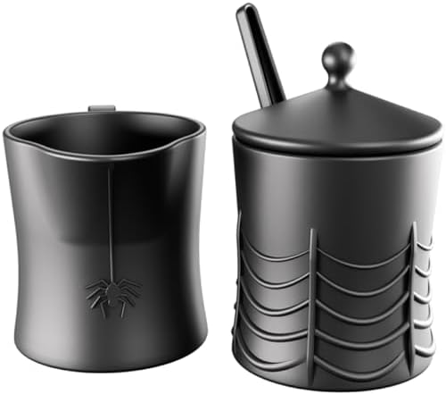 Nomnu Spiderweb Sugar and Creamer Set, Gothic Sugar/Cream Container