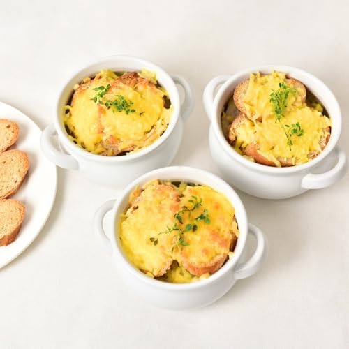 Vumdua Soup Bowls with Handles, 16 Oz Ceramic French Onion Soup Bowls