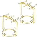 2 Pack 6-Hook Gold Metal Teacup Holder Stand for Kitchen Counter