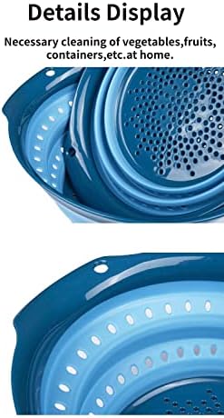 Collapsible Colander, Silicone Food Strainer with Plastic Handles