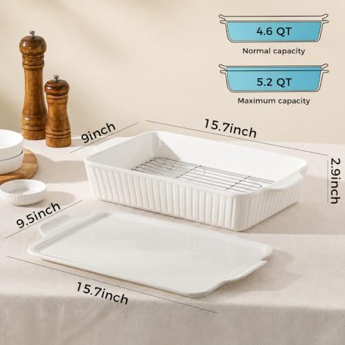 5.2 Qt Ceramic Baking Dish with Lid