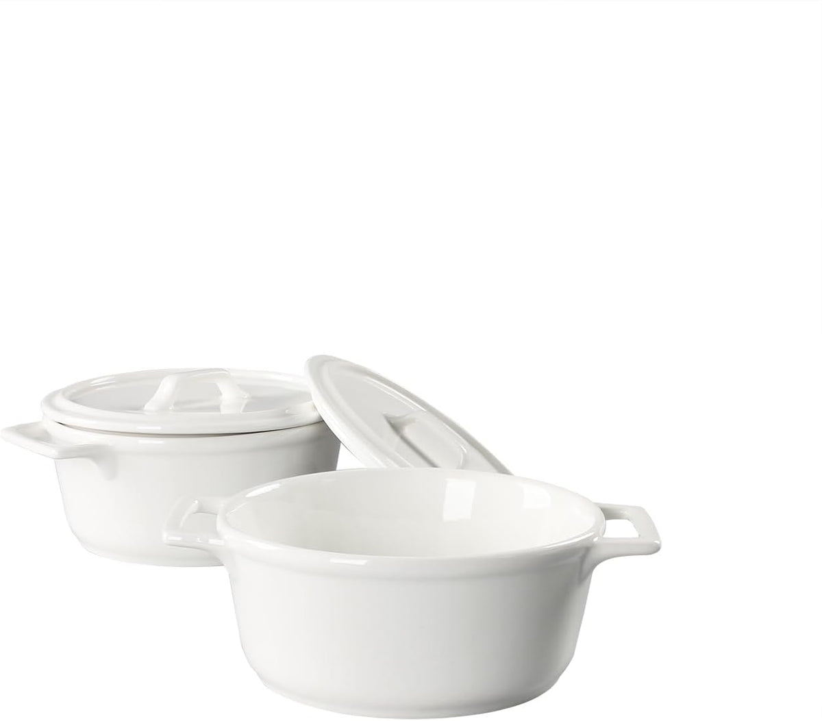 Ceramic Mini Round Cocotte Set, 13.5 Ounces Small Casserole Dishes